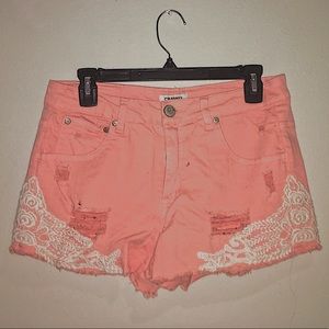 Only Worn Twice! Salmon denim shorts